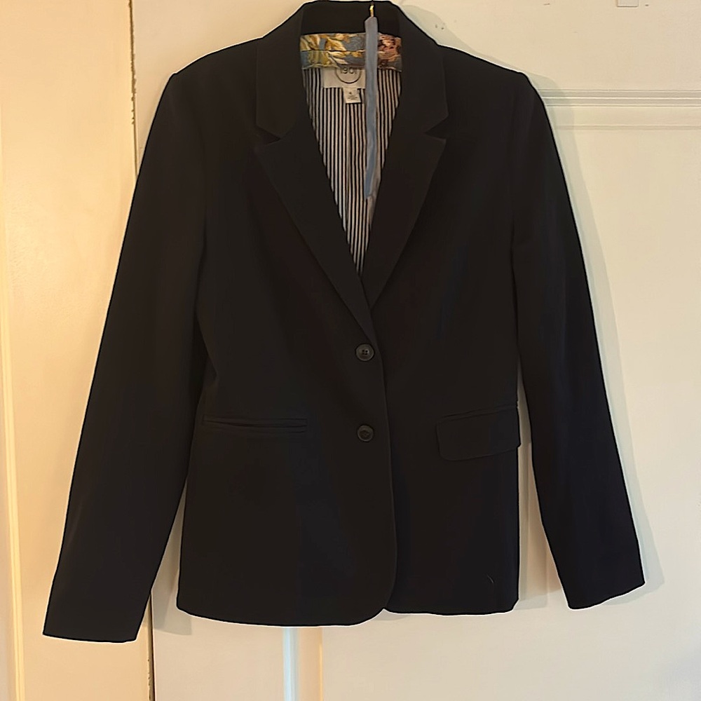 1901 Classic Women’s Black Cotton Blazer Jacket, size 6